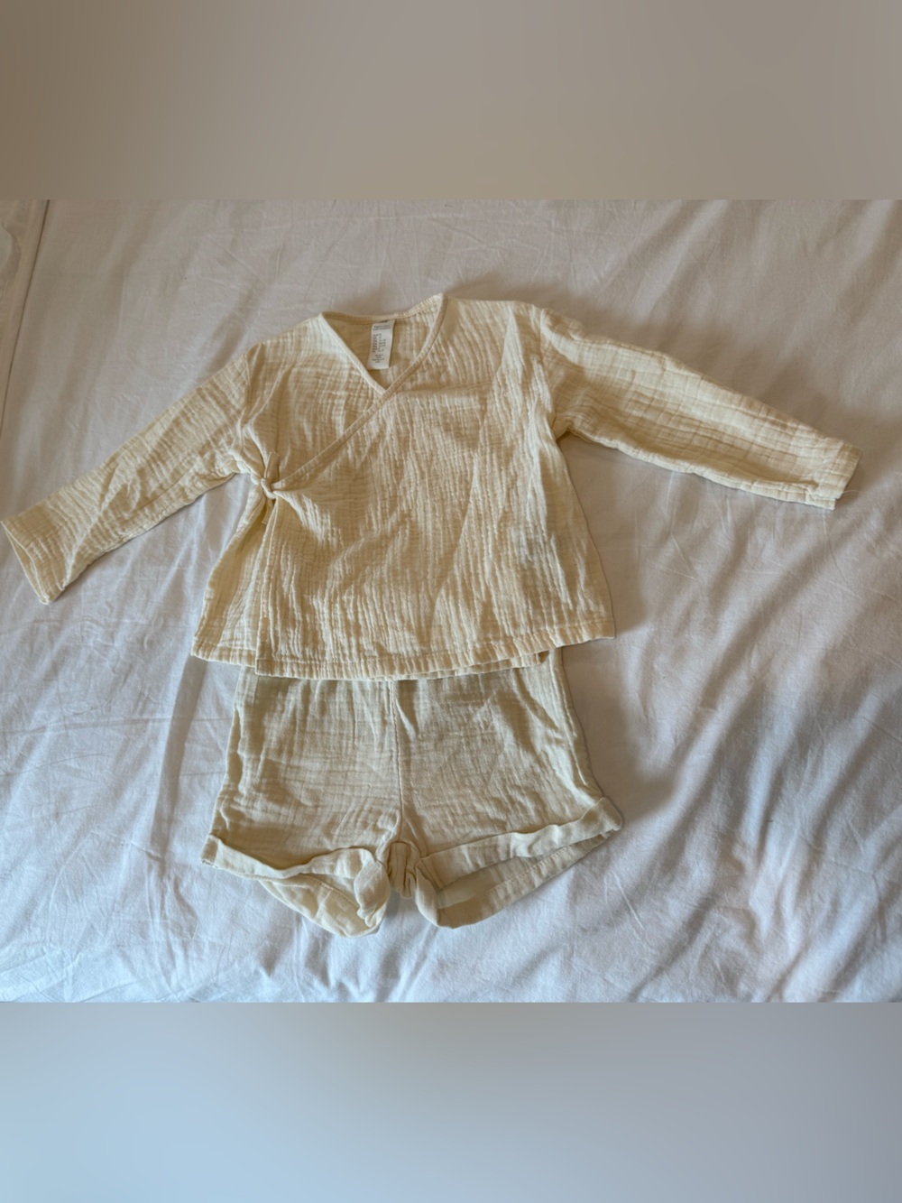 H&M Cream Gauze Kids Two-Piece Set 2T
